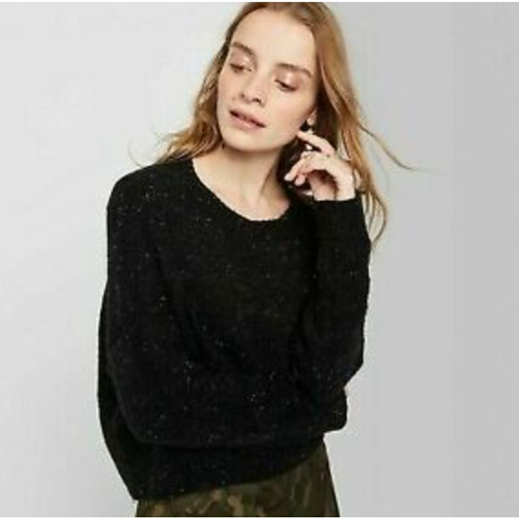 Wild Fable Women's Black Long Sleeve Crewneck Tinsel Sweater - Medium - NWT - Picture 4 of 9